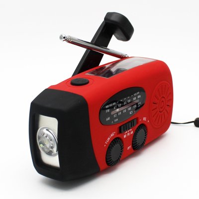 Kurbelradio mit Solarzellen & 2000 mAh Powerbank