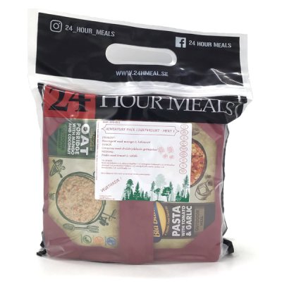 24 Hour Meals | Adventure pack Leichtes Meny 1 Vegetarisch | Gefriergetrocknete Lebensmittel | 900g