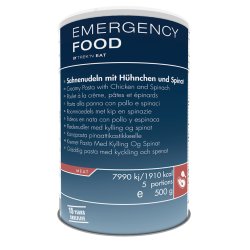 Emergency Food | Cremige Pasta mit Hühnchen und Spinat | Gefriergetrocknete Lebensmittel | 500g