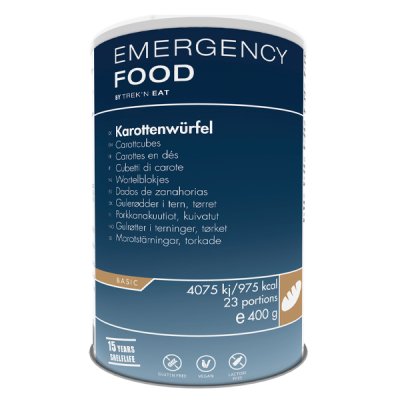 Emergency Food | Karottenwürfel | Gefriergetrocknete Lebensmittel | 400g