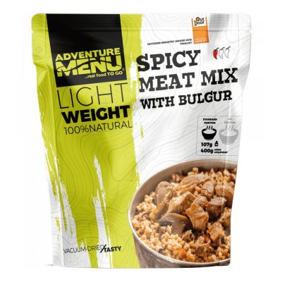 Adventure Menu | Pikante Fleischmischung mit Bulgur | Gefriergetrocknete Lebensmittel | 107g