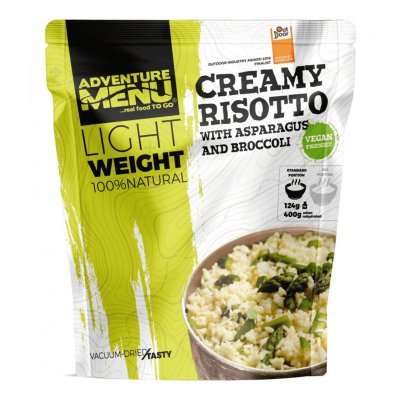 Adventure Menu | Cremiges Risotto mit Spargel und Brokkoli Große Portion | Gefriergetrocknete Lebensmittel | 158g