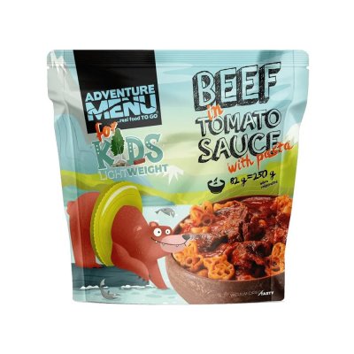 Adventure Menu | Rindfleisch in Tomatensoße mit Nudeln | Gefriergetrocknete Lebensmittel | 82g