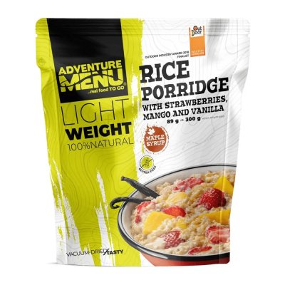 Adventure Menu | Leichter Reisbrei mit Erdbeer-Mango | Gefriergetrocknete Lebensmittel | 89g