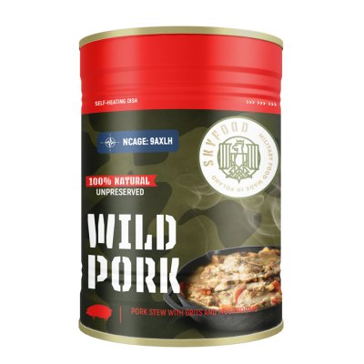Sky Food | Wild Pork Selbsterhitzende Selbstheizende Dose | MRE | 400g