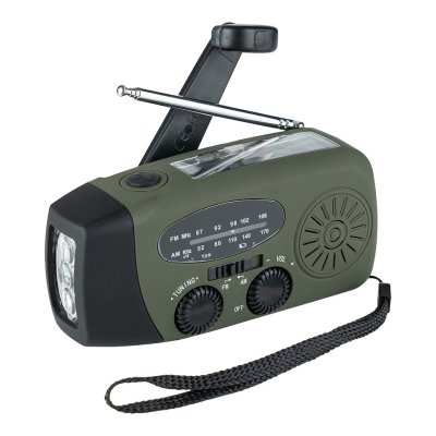 Kurbelradio mit Solarzellen & 2000 mAh Powerbank