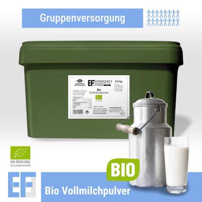 Convar Emergency Food | Bio-Milchpulver | Großpackung | Lange Haltbarkeit | 4500g