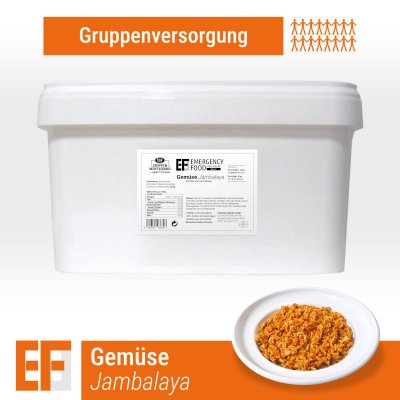 Convar Notfallnahrung | Gemüse-Jambalaya | Gefriergetrocknete Nahrung | Mahlzeitenpaket | 4500g