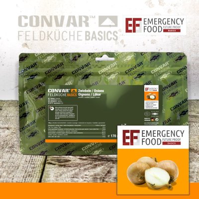 Convar Emergency Food | Emergency zwiebeln geschrotet | Gefriergetrocknete Lebensmittel | 170g