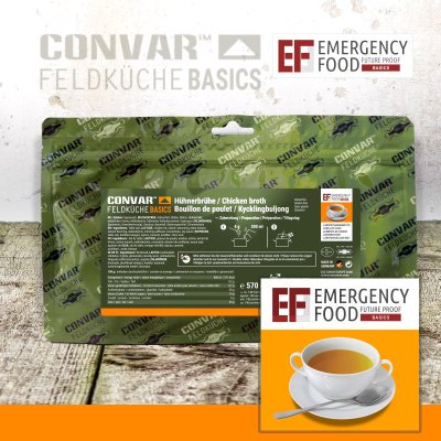 Convar Emergency Food | Basic Hühnerbrühe | Gefriergetrocknete Lebensmittel | 570g