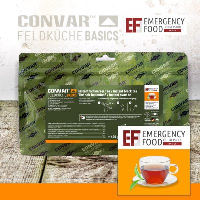 Convar Emergency Food | Basic Instant Schwarztee | Gefriergetrocknete Lebensmittel | 420g