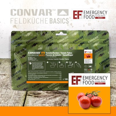 Convar Emergency Food | Tomatenflocken | Gefriergetrocknete Lebensmittel | 180g