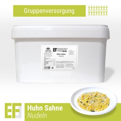 Convar Notfallnahrung | Rahmnudeln mit Huhn und Spinat | Gefriergetrocknete Nahrung | Mahlzeitenpaket | 3750g