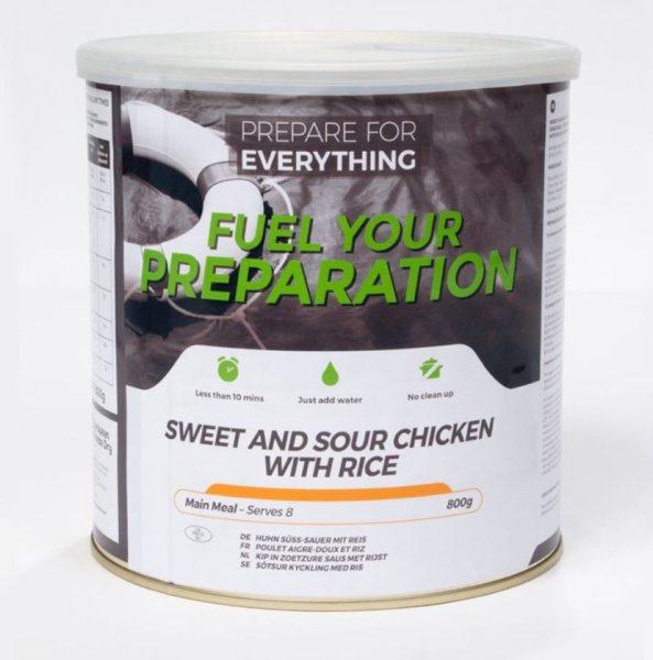 Fuel Your Preparation | Süß-saures Huhn mit Reis | Gefriergetrocknete Lebensmittel | 800g