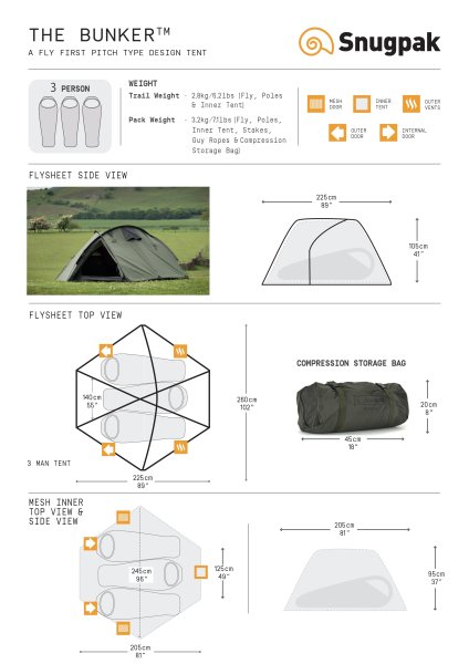 Snugpak Bunker 3P | Zelt | 3 Personen