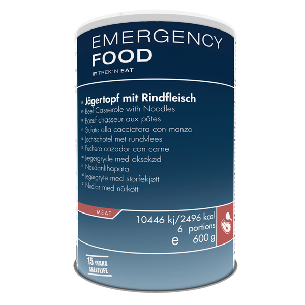 Emergency Food | Rinderschmorbraten mit Nudeln | Gefriergetrocknete Lebensmittel | 600g