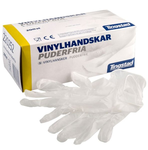 Vinylhandskar Puderfri Medium 200 st Vita