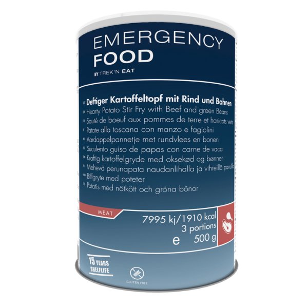 Emergency Food | Herzhaftes Kartoffel-Rindfleisch-Pfannengericht mit grünen Bohnen | Gefriergetrocknete Lebensmittel | 500g