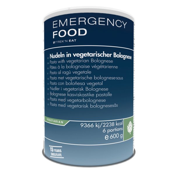 Emergency Food | Nudeln mit vegetarischer Bolognese | Gefriergetrocknete Lebensmittel | 600g