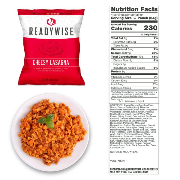 ReadyWise Food Supply | Gefriergetrocknete Lebensmittel | Mahlzeitenpaket | 6580g