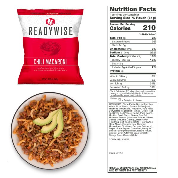 ReadyWise Food Supply | Gefriergetrocknete Lebensmittel | Mahlzeitenpaket | 6580g