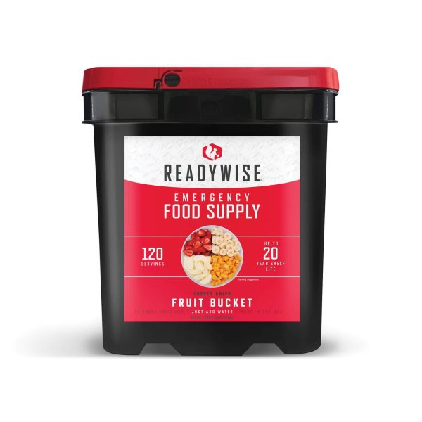 ReadyWise 120 Portionen gefriergetrocknete Früchte Eimer | Gefriergetrocknete Lebensmittel | Mahlzeitenpaket | 848g