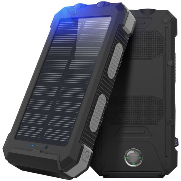 Powerbank 20 000mAh mit Solarzelle 2 x USB