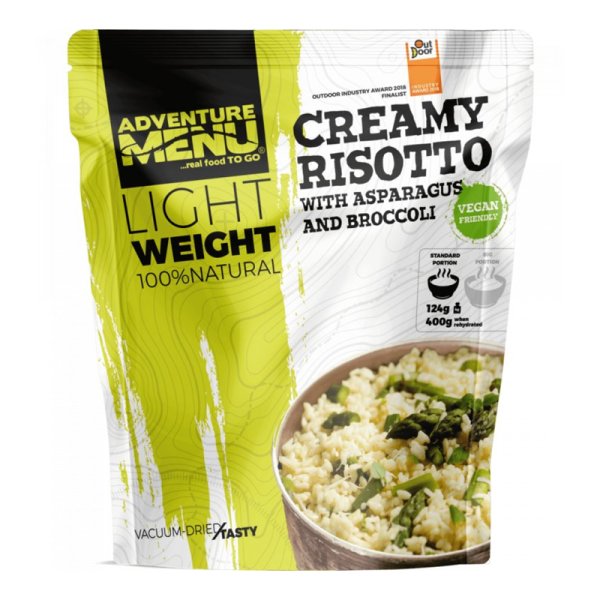 Adventure Menu | Cremiges Risotto mit Spargel und Brokkoli Große Portion | Gefriergetrocknete Lebensmittel | 158g