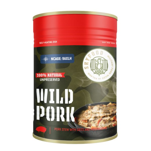 Sky Food | Wild Pork Selbsterhitzende Selbstheizende Dose | MRE | 400g
