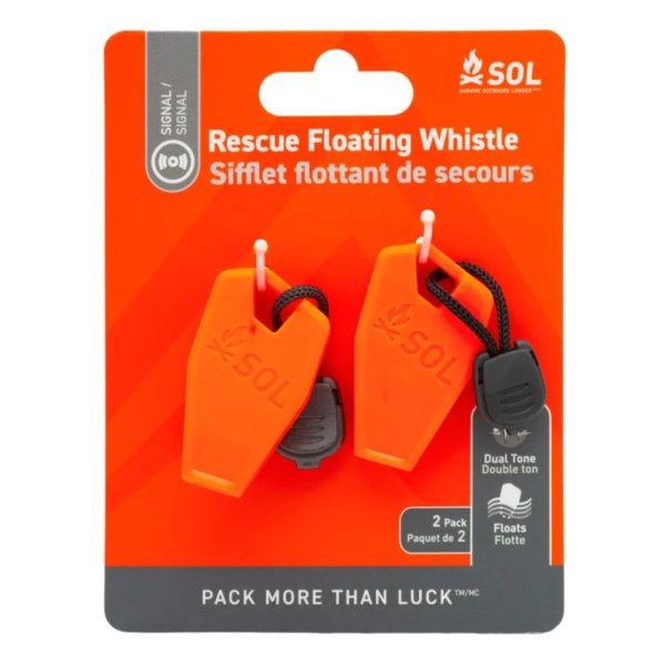 SOL Rescue Floating Whistle 2-Pack