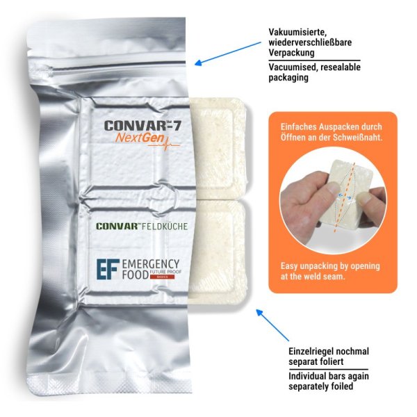 Convar Emergency Food | NextGen Energy Bar Pocket Pizza 10 Jahre haltbar | 120g