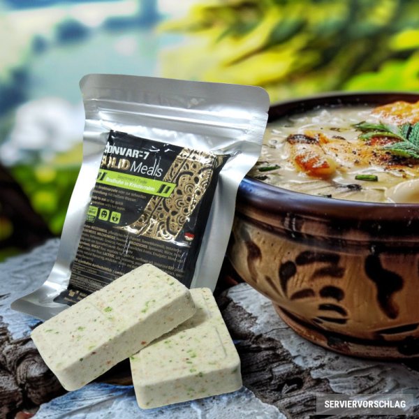 Convar Emergency Food | CONVAR-7 Feste Mahlzeiten Brathähnchen in Kräutercreme | 120g