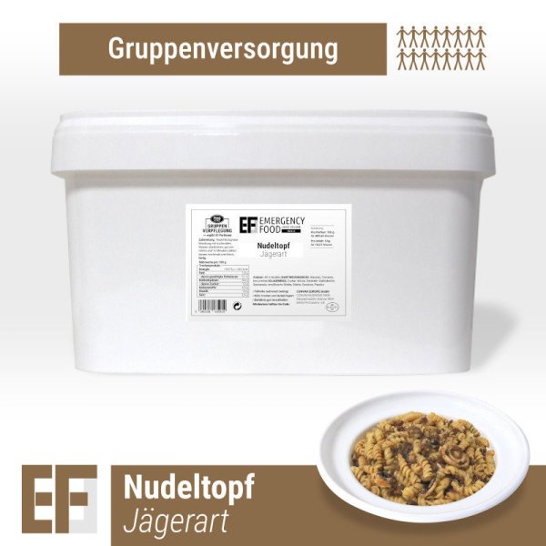 Convar Notfallnahrung | Nudelauflauf nach Jägerart mit Rindfleisch und Pilzen | Gefriergetrocknete Lebensmittel | Mahlzeitenpaket | 3750g
