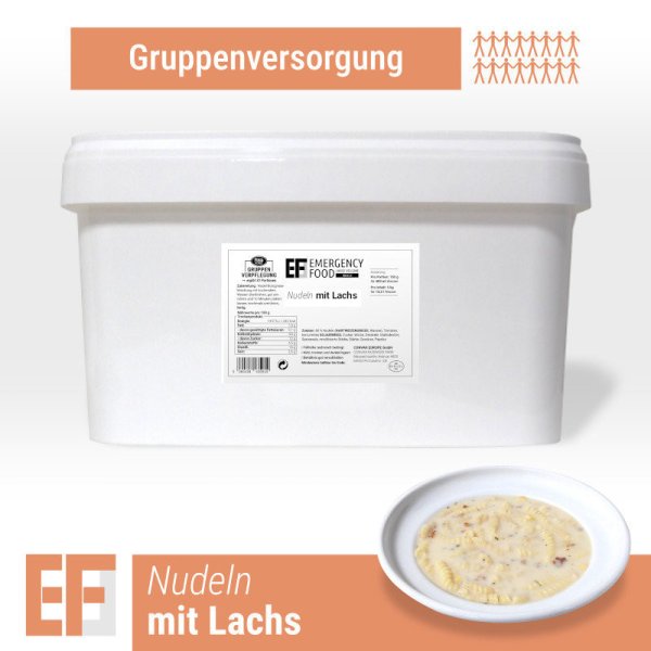 Convar Notfallnahrung | Nudeln mit Lachs | Gefriergetrocknete Nahrung | Mahlzeitenpaket | 4000g