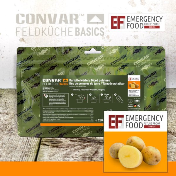Convar Emergency Food | Potato cubes | Frystorkad mat | 230g