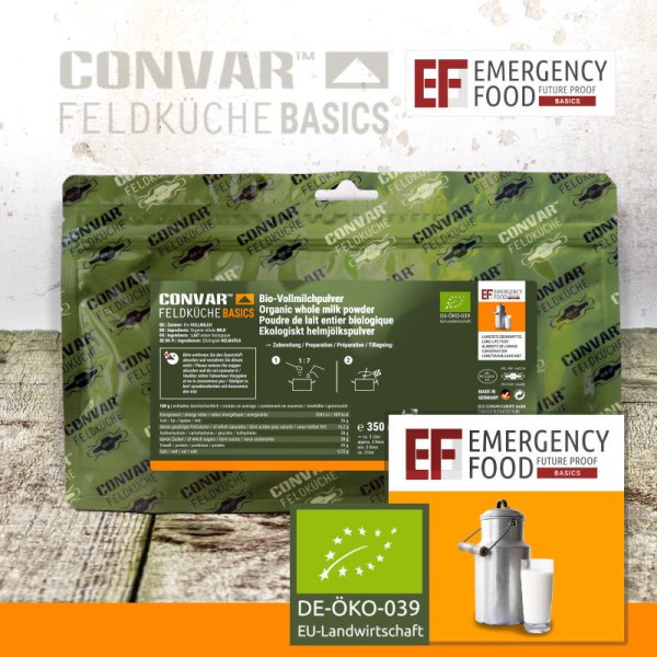 Convar Emergency Food | Milchpulver Gefriergetrocknete Lebensmittel | 350g