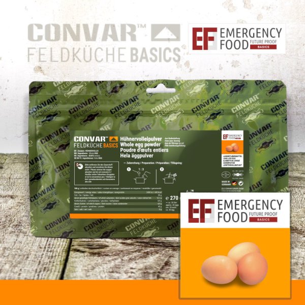 Convar Emergency Food | Eipulver | Gefriergetrocknete Lebensmittel | 270g