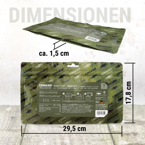 Convar Emergency Food | Kartoffeleintopf Gefriergetrocknete Lebensmittel | 100g