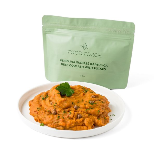 Food Force | Rindergulasch mit Kartoffel | Gefriergetrocknete Lebensmittel | 150g
