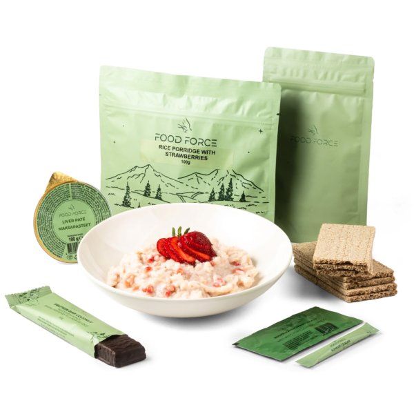 Food Force | Rice Porridge with Strawberries Breakfast Ration | Frystorkad mat | 264g
