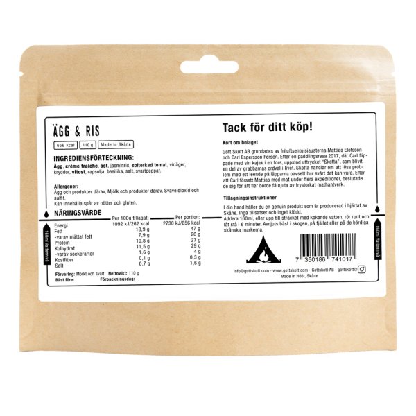 Gott Skott | Eier und Reis gefriergetrocknet | Outdoor Food | 110g
