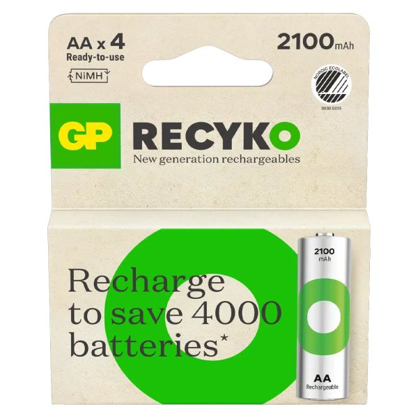 GP Recyko AA Batterie | 2100mAh, 4er-Pack