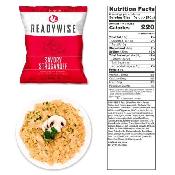 ReadyWise 28 Portionen Drybag | Gefriergetrocknete Lebensmittel | 1149g
