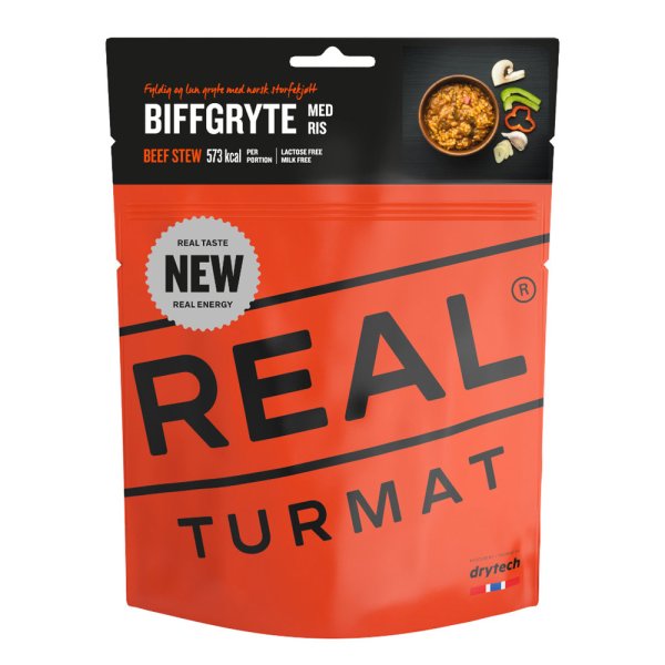 Real Turmat | Rindergulasch mit Reis | Gefriergetrocknete Lebensmittel | 128g