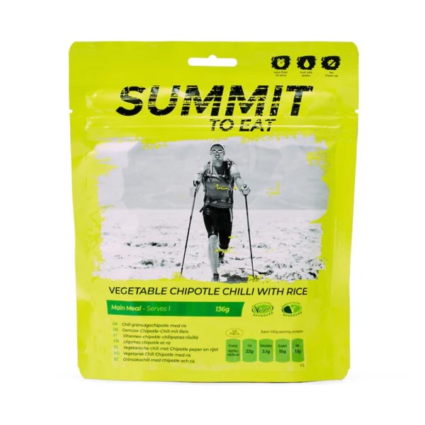 Summit To Eat | Vegetabilsk chipotle-chili med ris | Frysetørket mat | 136 g